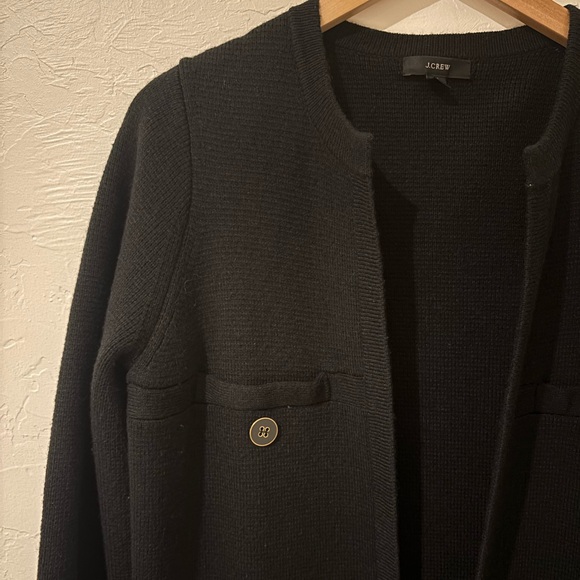 J. Crew Front pocket alpaca blend knit Jacket Black size small sweater coatigan - Picture 9 of 11